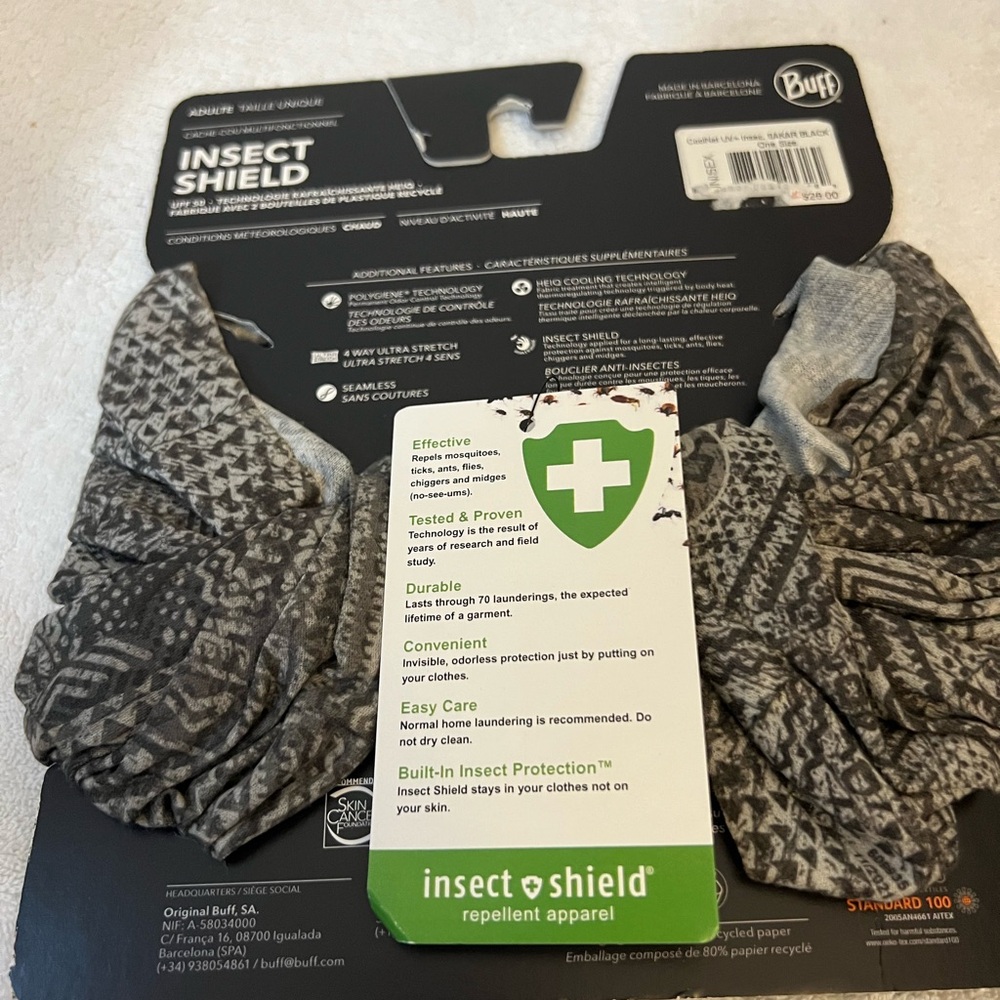 Buff Insect Shield Neckwear - Black and Gray - Picture 4 of 5